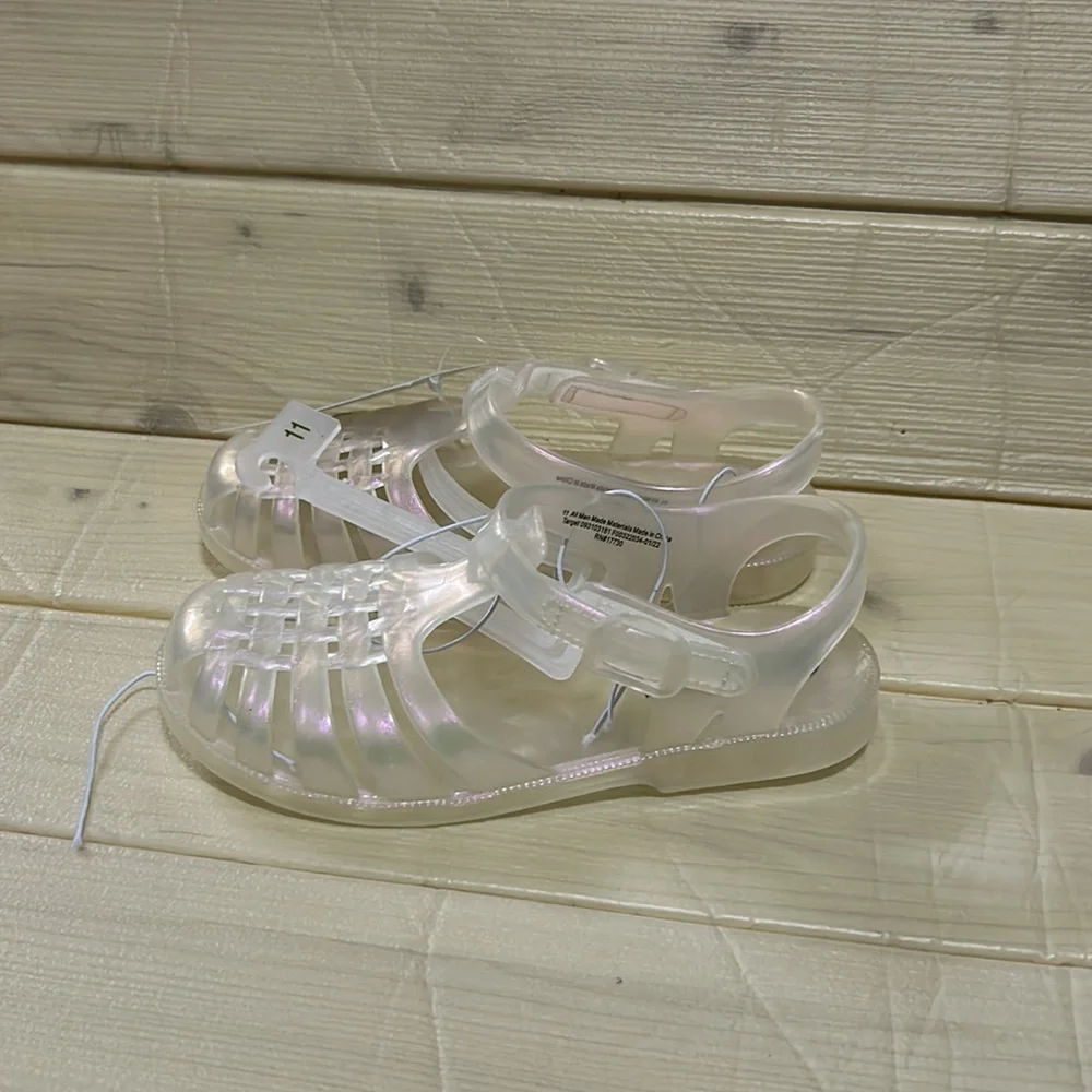 Toddler girls sunny jelly sandals clear NWT - Picture 6 of 7